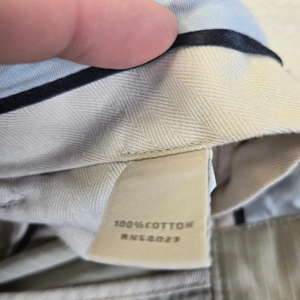 Banana Republic Mens Pin Stripe Flat Front Chino Pants 36X34‎ Khaki Preppy